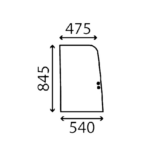 CASE CX20B CX22B CX27B CX30B CX31B CX35B CX36B CX39B CX40B CX45B CX50B CX55B bočné pravé predné sklo