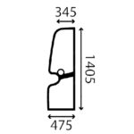 Volvo EC15C EC17C EC18C EC20C dverové celé sklo 70522