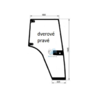 Case CS 78-150 CVX 120-1190 dverové pravé sklo