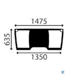 John Deere 6105R - 6215R predné dolné sklo