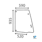 Case 580ST 590ST 695ST dverové horné sklo