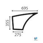 Case 580ST 590ST 695ST dverové dolné ľavé sklo