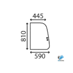 Takeuchi TB125 TB135 TB145 bočné pravé predné sklo